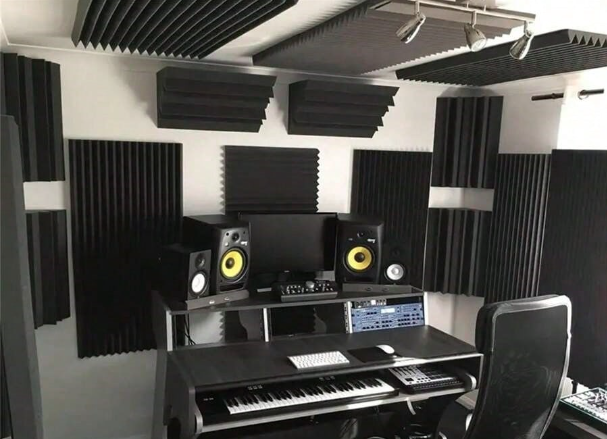 Praktisches Mini-Studio Equipment für Live Electro Einsteiger mit Synth, Groovebox, Mischpult und Effektgerät FX Roland MC-303 Akustik Absorber